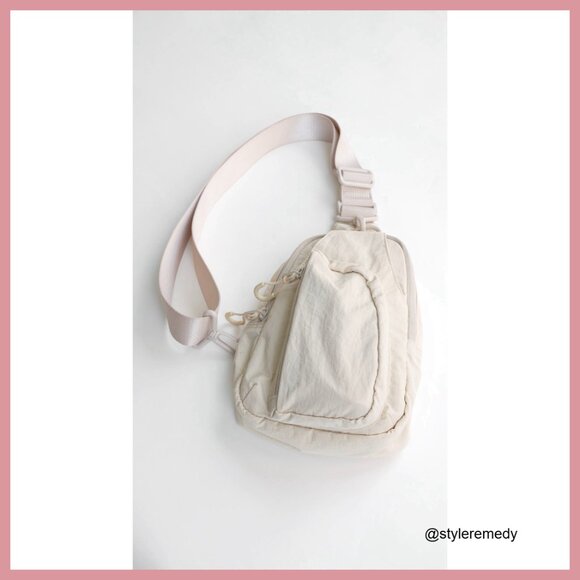Water Resistant Nylon Sling Bag with Adjustable Straps for Travel Hiking